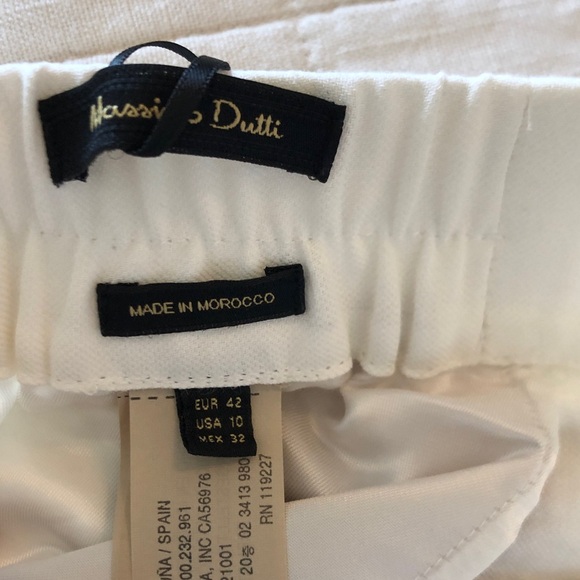 Massimo Dutti Linen Blend Tapered Trousers - Picture 3 of 5